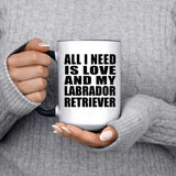 All I Need Is Love And My Labrador Retriever - 15oz Accent Mug Black