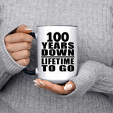 100th Anniversary 100 Years Down Lifetime To Go - 15oz Accent Mug Black