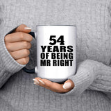 54th Anniversary 54 Years Of Being Mr Right - 15oz Accent Mug Black
