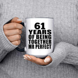 61st Anniversary 61 Years Of Being Mr Perfect - 15oz Accent Mug Black