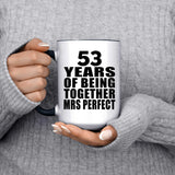53rd Anniversary 53 Years Of Being Mrs Perfect - 15oz Accent Mug Black