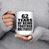 62nd Anniversary 62 Years Of Being Mrs Perfect - 15oz Accent Mug Black