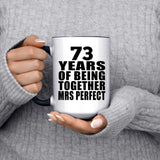 73rd Anniversary 73 Years Of Being Mrs Perfect - 15oz Accent Mug Black
