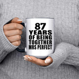 87th Anniversary 87 Years Of Being Mrs Perfect - 15oz Accent Mug Black