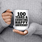 Happy 100th Anniversary 100 Years & Counting - 15oz Accent Mug Black