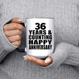 Happy 36th Anniversary 36 Years & Counting - 15oz Accent Mug Black