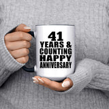 Happy 41st Anniversary 41 Years & Counting - 15oz Accent Mug Black