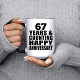 Happy 67th Anniversary 67 Years & Counting - 15oz Accent Mug Black