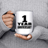 1st Anniversary 1 Year - 15oz Accent Mug Black