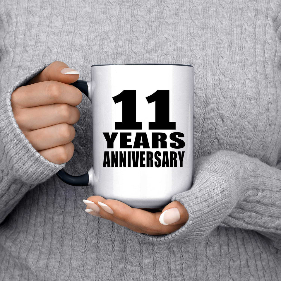 11th Anniversary 11 Years Anniversary - 15oz Accent Mug Black