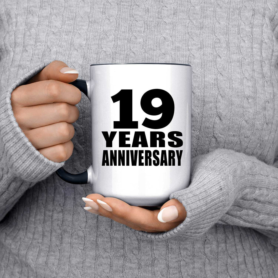 19th Anniversary 19 Years - 15oz Accent Mug Black