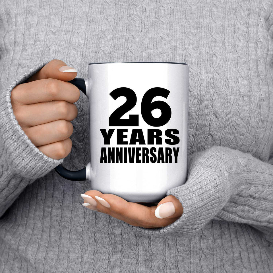 26th Anniversary 26 Years - 15oz Accent Mug Black
