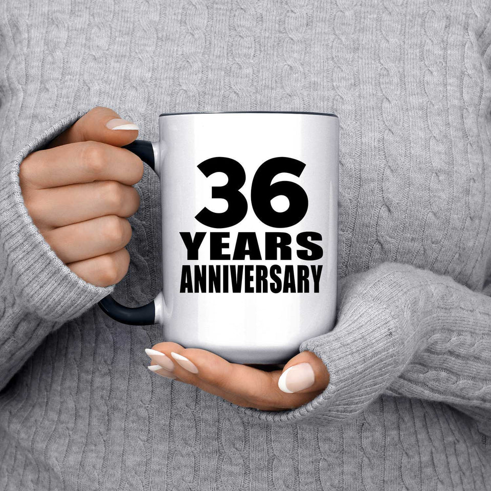 36th Anniversary 36 Years - 15oz Accent Mug Black