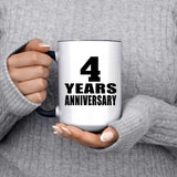 4th Anniversary 4 Years - 15oz Accent Mug Black