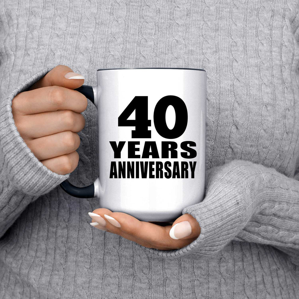 40th Anniversary 40 Years - 15oz Accent Mug Black