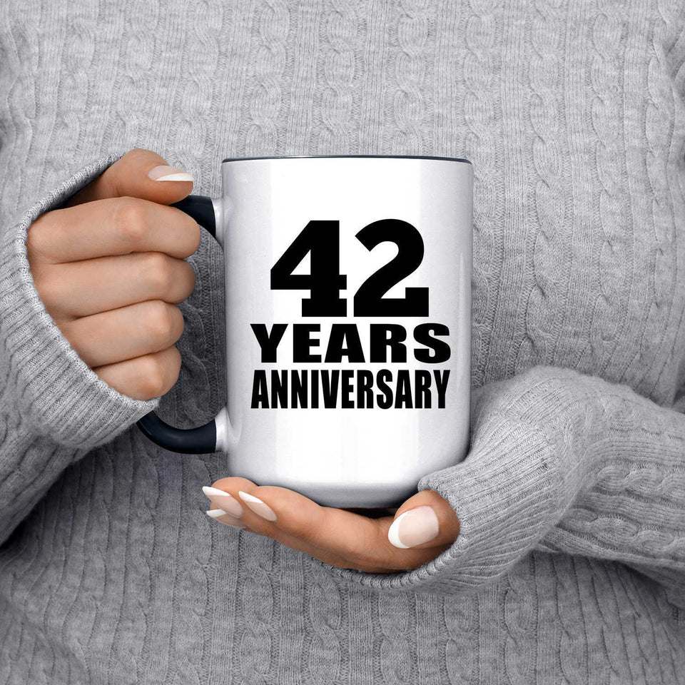 42nd Anniversary 42 Years - 15oz Accent Mug Black