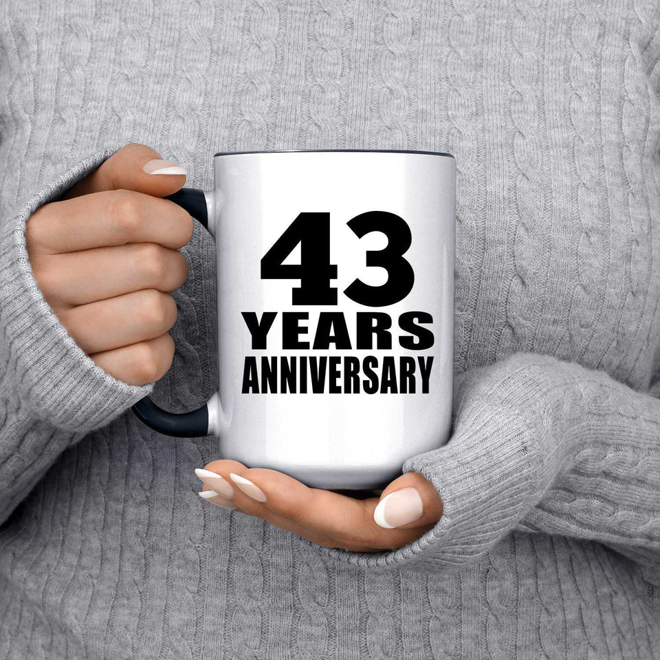43rd Anniversary 43 Years Anniversary - 15oz Accent Mug Black