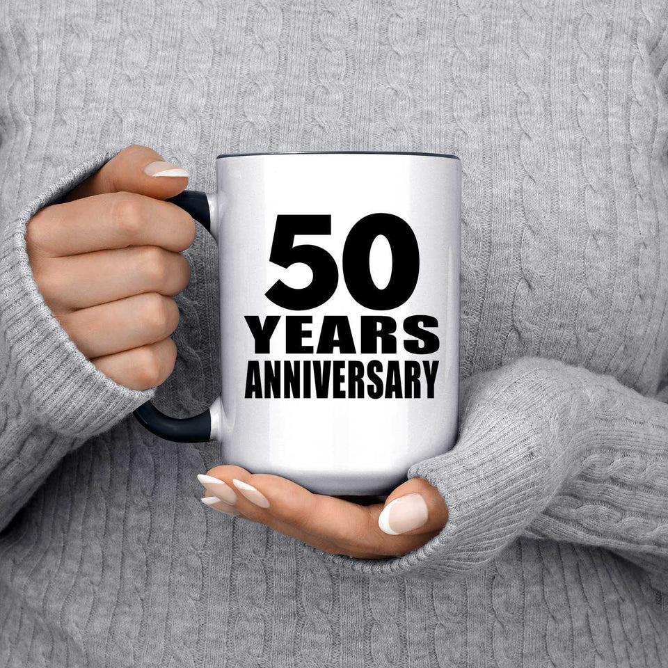 50th Anniversary 50 Years - 15oz Accent Mug Black