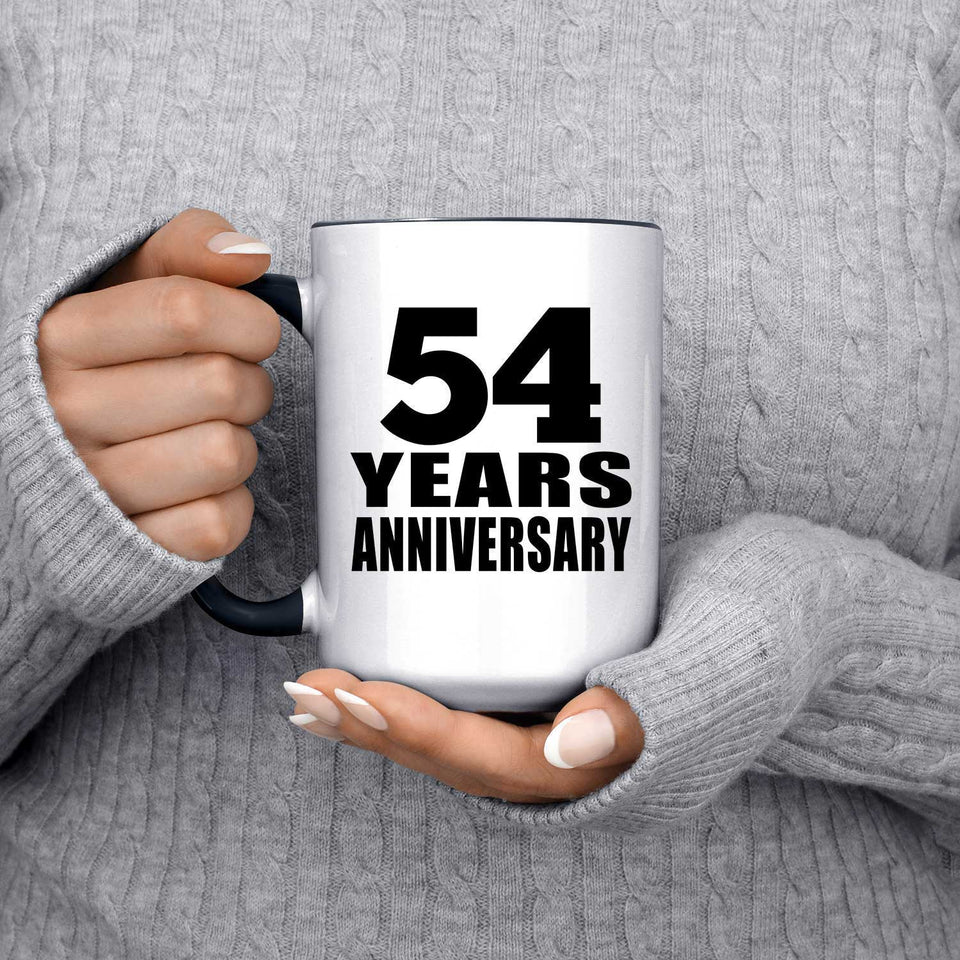 54th Anniversary 54 Years Anniversary - 15oz Accent Mug Black