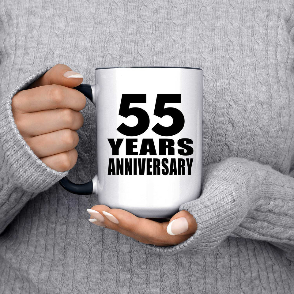 55th Anniversary 55 Years Anniversary - 15oz Accent Mug Black