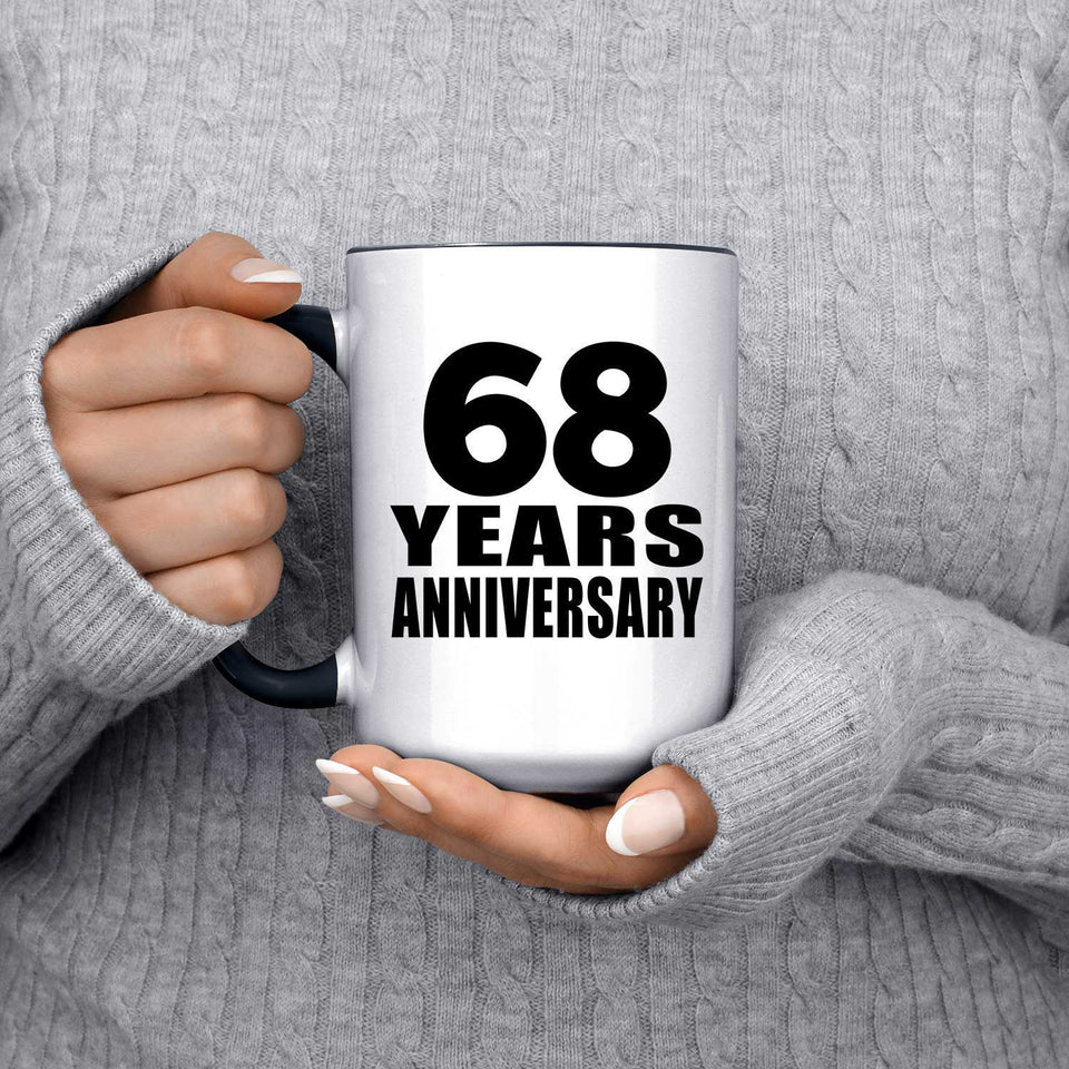 68th Anniversary 68 Years - 15oz Accent Mug Black