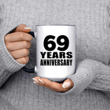 69th Anniversary 69 Years - 15oz Accent Mug Black