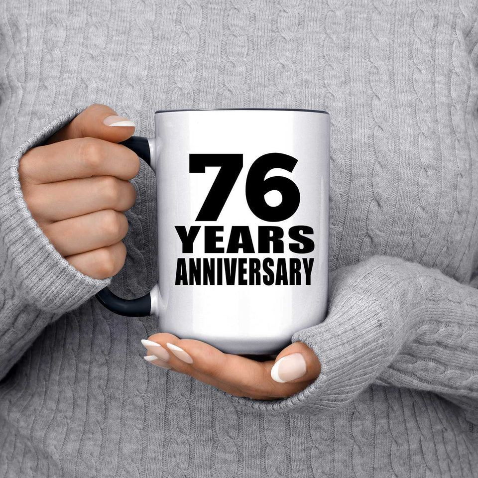 76th Anniversary 76 Years - 15oz Accent Mug Black