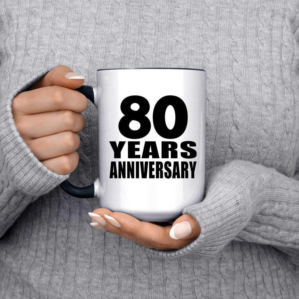 80th Anniversary 80 Years - 15oz Accent Mug Black