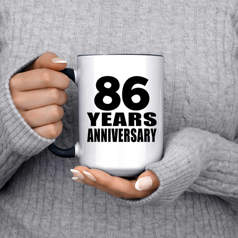 86th Anniversary 86 Years - 15oz Accent Mug Black