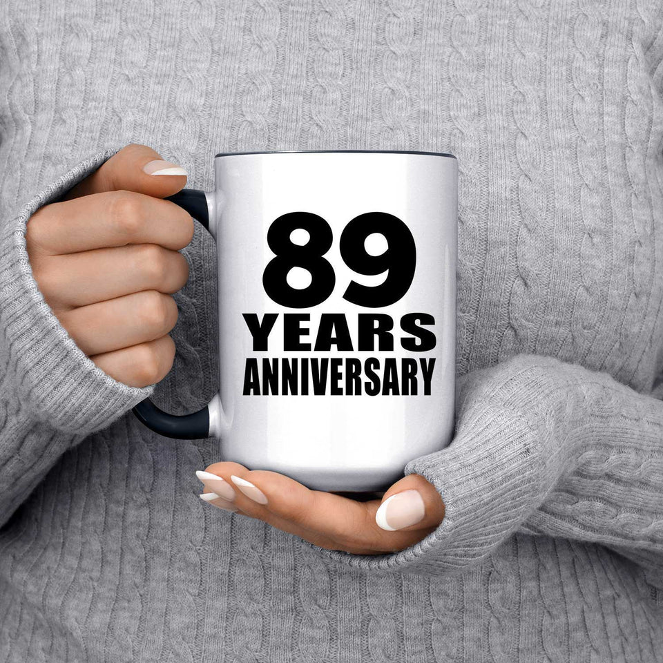 89th Anniversary 89 Years - 15oz Accent Mug Black