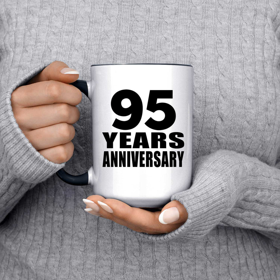 95th Anniversary 95 Years - 15oz Accent Mug Black