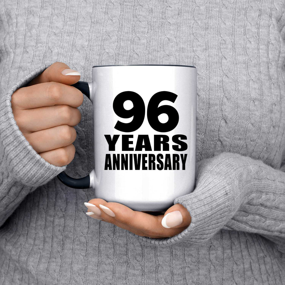 96th Anniversary 96 Years - 15oz Accent Mug Black