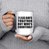 59th Anniversary 21,535 Days Together But Who's Counting - 15oz Accent Mug Black