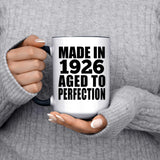 98th Birthday Made In 1926 Aged to Perfection - 15oz Accent Mug Black