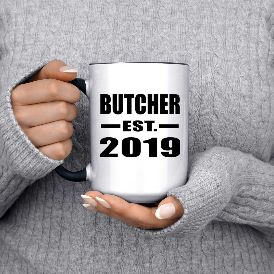 Butcher Established EST. 2019 - 15oz Accent Mug Black
