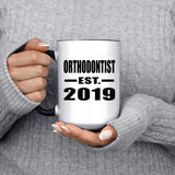 Orthodontist Established EST. 2019 - 15oz Accent Mug Black