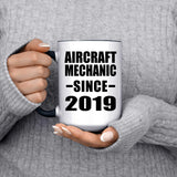 Aircraft Mechanic Since 2019 - 15oz Accent Mug Black