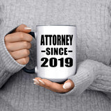Attorney Since 2019 - 15oz Accent Mug Black