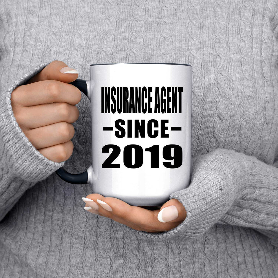 Insurance Agent Since 2019 - 15oz Accent Mug Black
