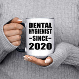 Dental Hygienist Since 2020 - 15oz Accent Mug Black