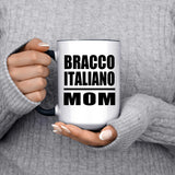 Bracco Italiano Mom - 15oz Accent Mug Black