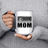 Otterhound Mom - 15oz Accent Mug Black