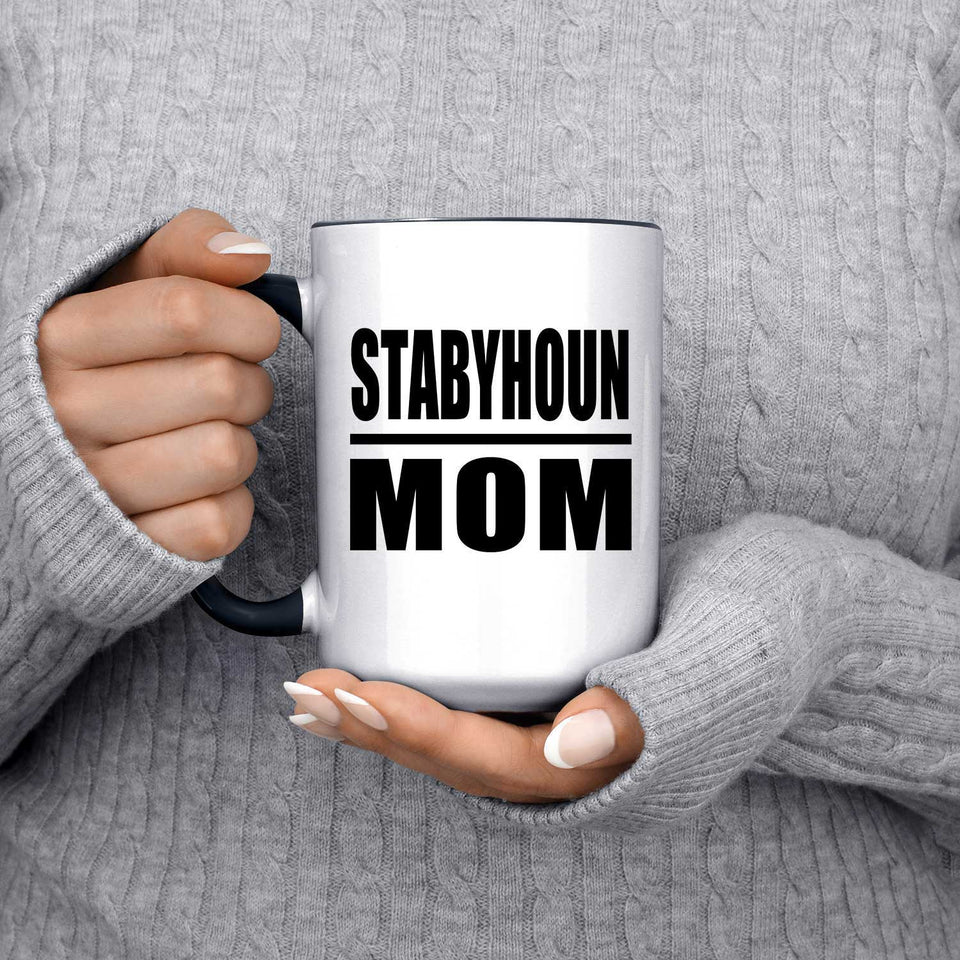 Stabyhoun Mom - 15oz Accent Mug Black