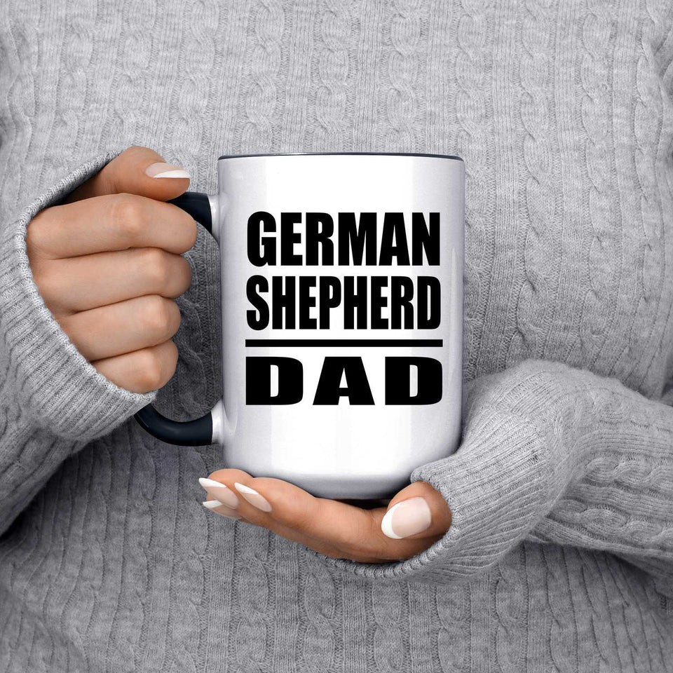 German Shepherd Dad - 15oz Accent Mug Black