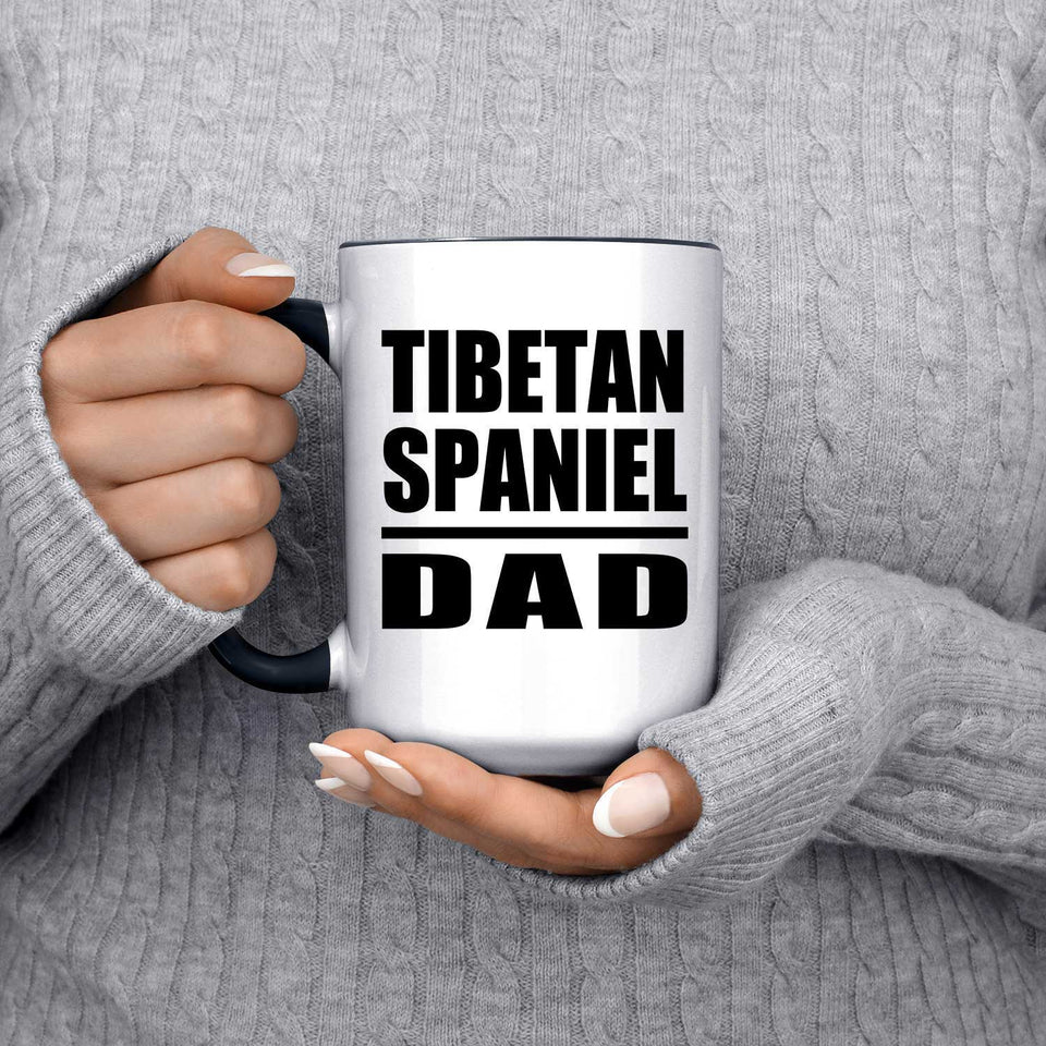 Tibetan Spaniel Dad - 15oz Accent Mug Black