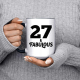 27th Birthday 27 & Fabulous - 15oz Accent Mug Black