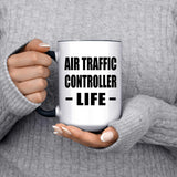 Air Traffic Controller Life - 15oz Accent Mug Black