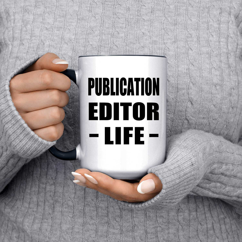 Publication Editor Life - 15oz Accent Mug Black