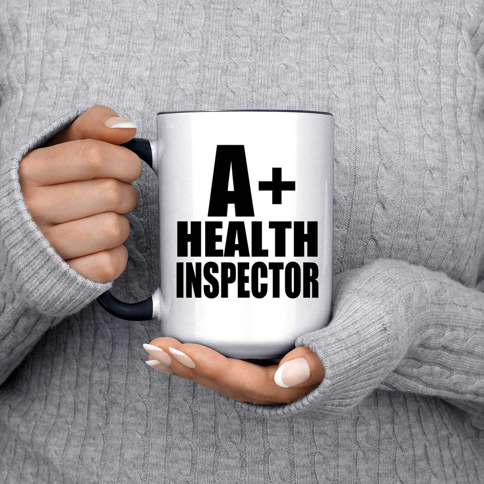 A+ Health Inspector - 15oz Accent Mug Black