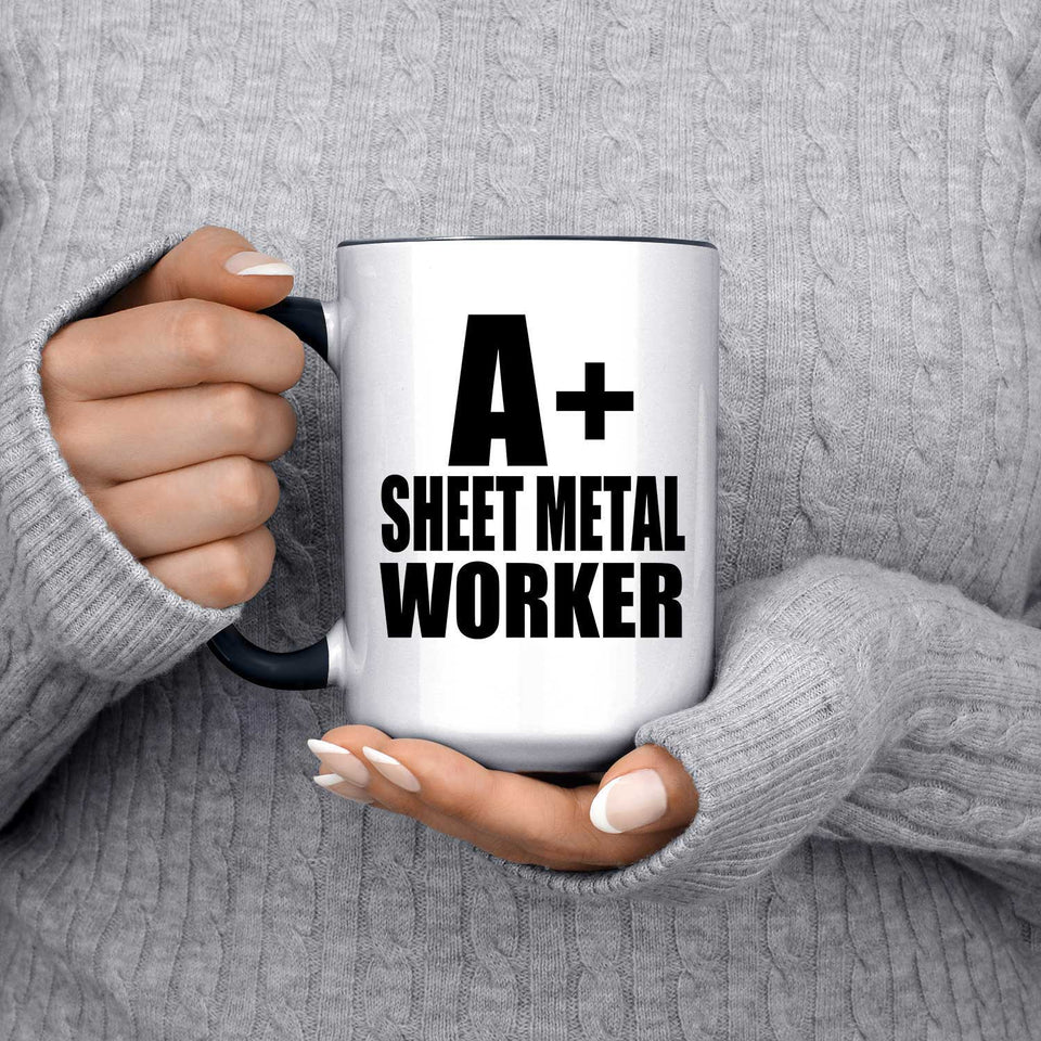 A+ Sheet Metal Worker - 15oz Accent Mug Black